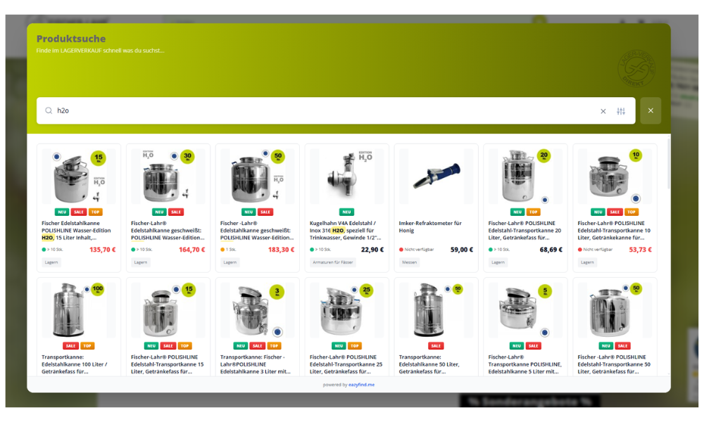Blitzschnelle Produktsuche